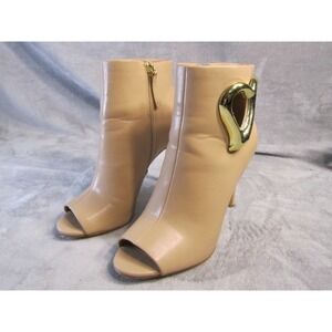 INC International Concepts LEIAP Dark Almond Heart Cutout Peep Toe Booties 7M